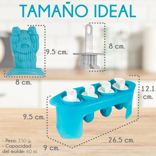 Molde De Silicon Slim Company Para Paleta De Hielo Chocolate Base De Plástico Reutilizable