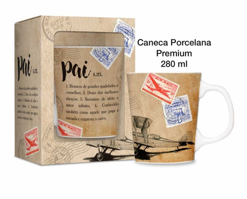 Caneca Porcelana Premium - Pai Significado Bege