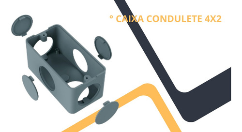 Kit Caixa Condulete Pvc Sobrepor Tampa Cega 1 Adaptador 3/4