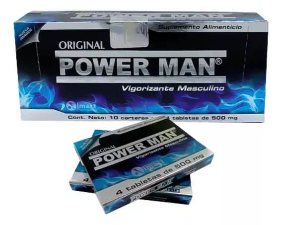 Almart Power Man Vigorizante Masculino 10 Carteras Con 4 Tab