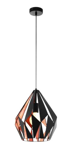 Lampara Decorativa Colgante Tipo Triangulo Negra + Bombillo 