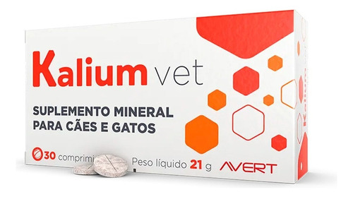 Kalium Vet Avert - Suplemento Mineral P/ Cães E Gatos 30 Cp