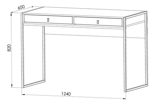 Imagen 5 de 6 de Escritorio Organizador Con 2 Cajones- 124 X 82 X 60- Eci 120