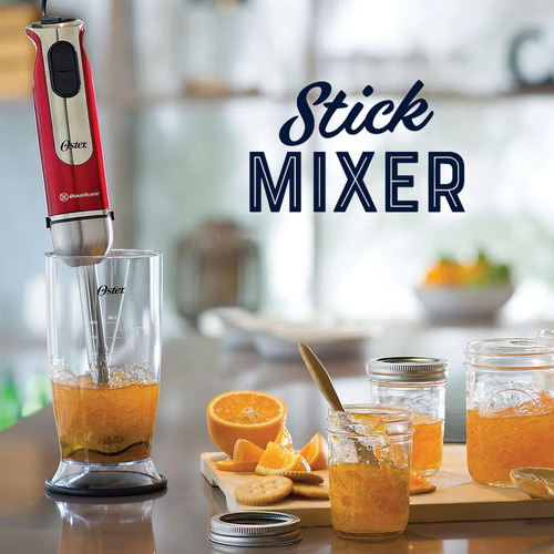 Stick Mixer Oster 800w C/accs Batidora De Inmersion Picadora Color Rojo