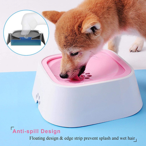 Bebedero De Agua Para Perro Y Gato Fuente Antiderrame Rosa