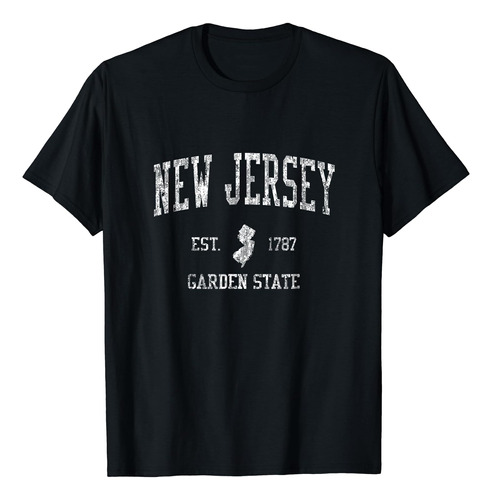 Playera Retro De Nueva Jersey Nj, Playera Deportiva Vintag