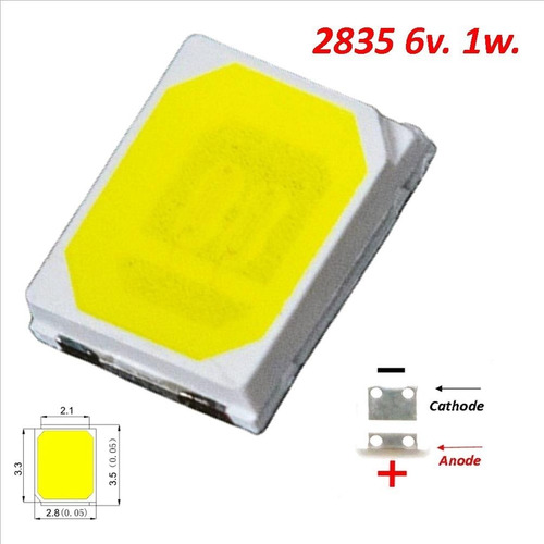 Led Smd 2835 6v. 1w. LG Lcd Blanca Fría - Pack 10 Uds.