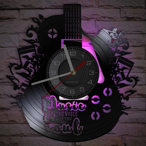 Timethink Reloj Pared Vinilo Led Musica Unica 12  7 Color N