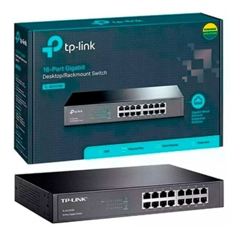 Switch Tp-link 16 Portas 10/100/1000 -tl-sg1016d