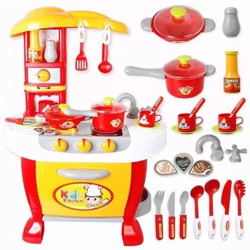 Juguetes De Cocina Belug Para Niños Utensilios Cocina Comida Rojo