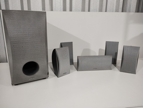 Kit 6 Caixas Acústica Onkyo Mod. Skf-340fscb C/ 120w Usada Cinza-escuro (Usado)