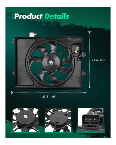 Ventilador De Enfriamiento Del Radiador Scitoo Para Hyundai