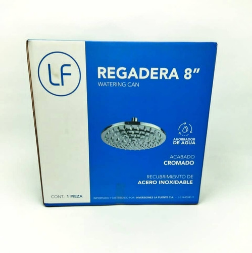 Regadera 8  Cromada Centro Aluminio Griven