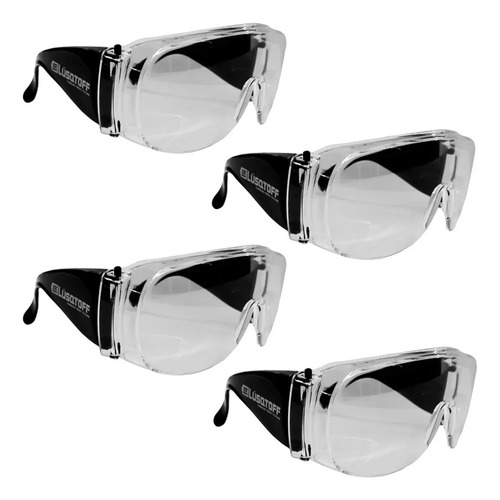 Anteojos X 4 Gafas Lentes Seguridad Protector Ocular Cristal