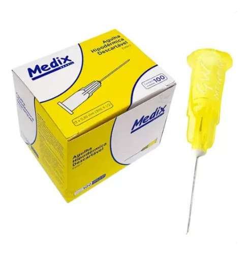 Agulha Hipodermica Aplicação Incisões Estéril 13x0,30g Medix Capacidade Em Volume 13 Cc