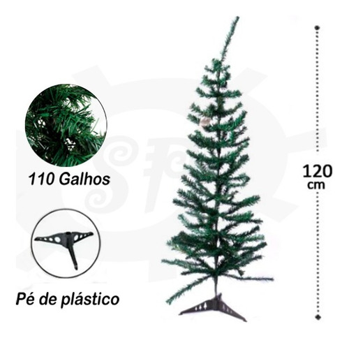 Árvore De Natal 120 Cm 110 Galhos Verdes - Imediato Cor Verde