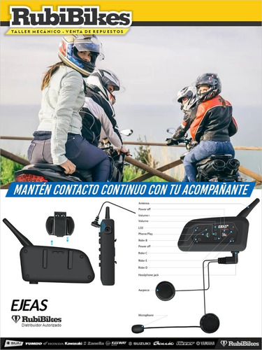 Imagen 3 de 9 de Intercomunicador Para Casco Bluetooth Ejeas V6pro
