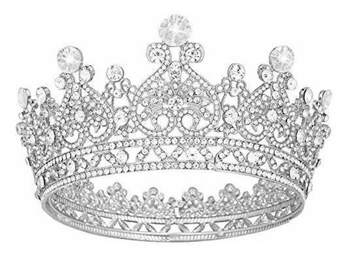 Diadema De Dama Vofler Crown Silver Tiara Para Mujer Queen-c 