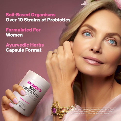 Suplemento Probiótico Codeage Women 50 Billion Crus 60 Caps