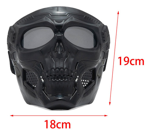 Goggle Máscaras Faciales Completas Lente Lente Negra Y Gris