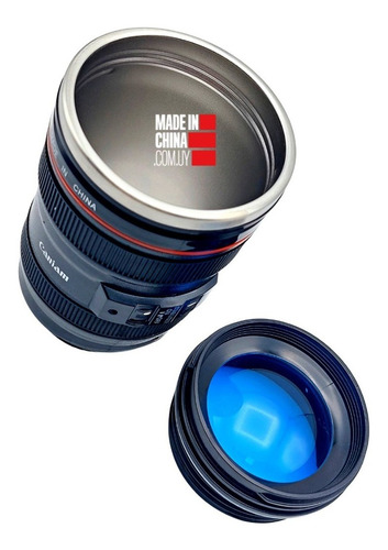 Imagen 9 de 10 de Taza Vaso De Café Te Acero Inoxidable Lente De Cámara Negro