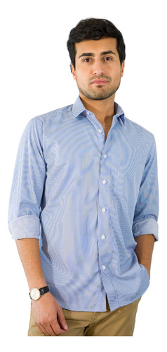 Camisa Manga Larga Rayas - Slim Fit