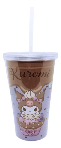 Vaso Acrilico Con Tapa Hello Kitty Cinnamoroll Kuromi Sanrio Kuromi