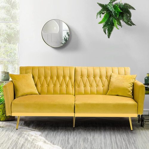 Sofa Cama Terciopelo Biplaza Ajustable Convertible Acmease