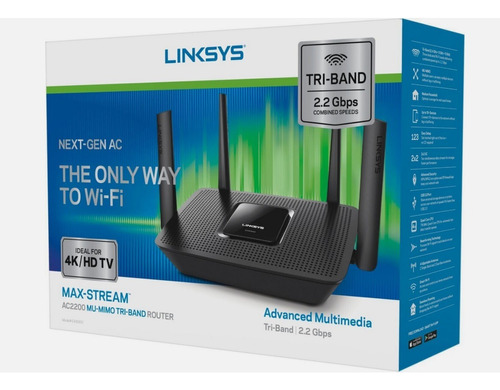 Router Wireless Linksys Ea8300 Max Stream Tri Band Gigabit