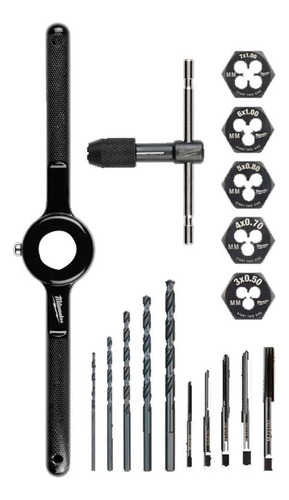 Set 17 Pzs Machos Mechas Terrajas Métrico Milwaukee 5601