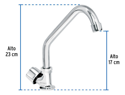 Llave Individual Fregadero, Cuello Corto, Hexagonal, Basic