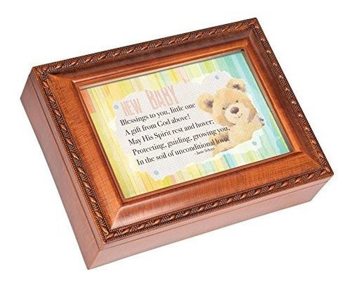 Cottage Garden New Baby Gift From God Woodgrain Rope Trim Je