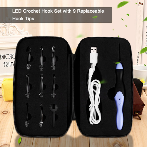 Kit De Ganchos Con Luz Led Para Tejer Al Crochet