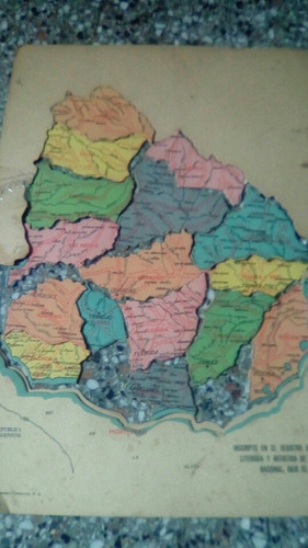 Antiguo Mapa Uruguay Rompecabezas De Colección Leer