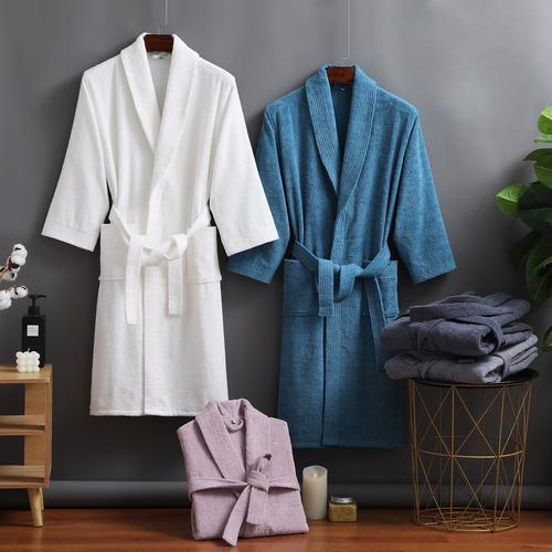 Bata De Algodón Y Rizo, Bata De Baño, Kimono Para Hombre Y M