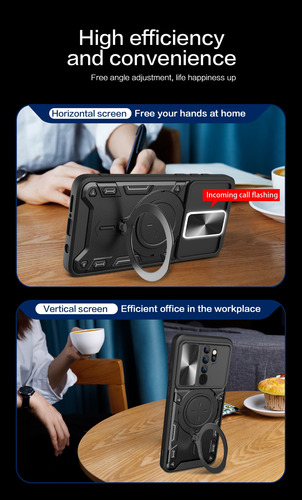 Funda Para Redmi Note 8 Pro Jiashang Uso Rudo Anillo + Tapa Azul Jiashang