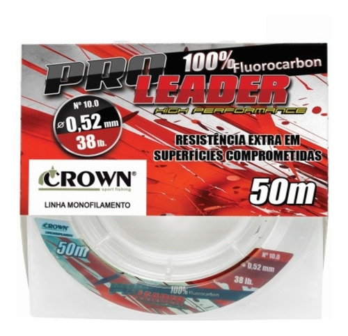 Linha Crown Pro Leader Fluorocarbon - 0,62mm Cor Transparente