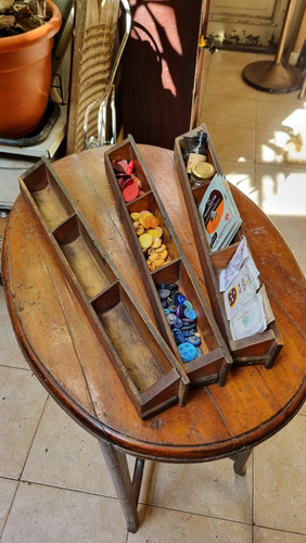 Antiguo Cajon De Madera Con 3 Divisiones Originales Singer (Usado)