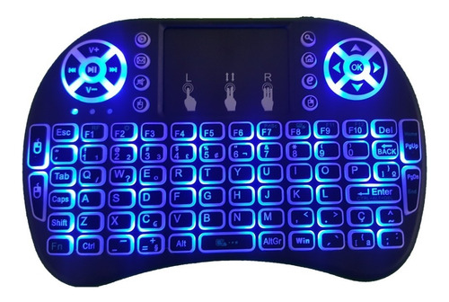 Teclado + Mouse Wireless S/ Fio Smart Tv LG Aoc Samsung Semp
