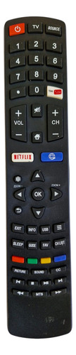 Control Remoto Televisión Tv Compatible Tcl Aplicaciones Web Netflix Youtube 4k Smart Tv Negro