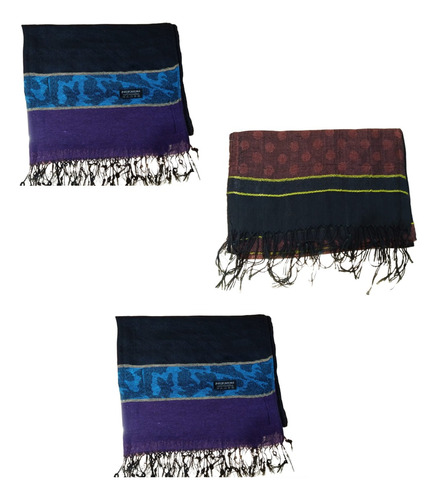 Set X3 Pashminas Varios Colores Medidas: 80x160cm Finas 