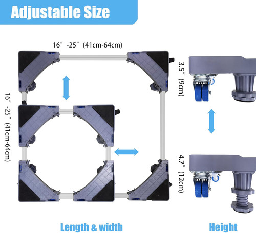 Mini Soporte Ajustable Para Nevera Con Ruedas Gemelas