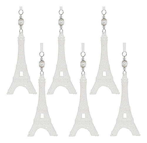 Jyihope 6 Adornos Acrilicos Con Purpurina De La Torre Eiffel