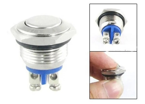 Kit 5 Piezas Push Boton Metalico Switch 16mm 12v 3a 24v Ip65