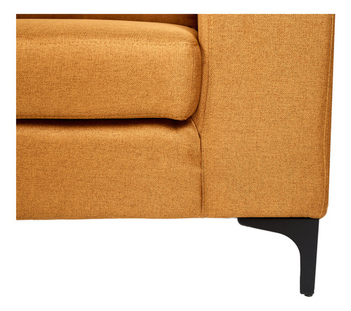 Sillon Individual Ocacional Salas Modernas Minimalista Retro Color Mostaza Diseño De La Tela Lino