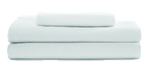 Juego De Sábana Hotelera Eco Blanca Individual Color Blanco Diseño De La Tela Tacto Algodón Liso