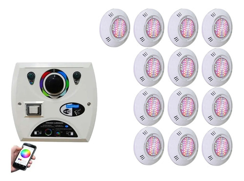 Kit 1 Comando Four Fix Wi-fi + 13 Led Smd 5w Rgb Sodramar