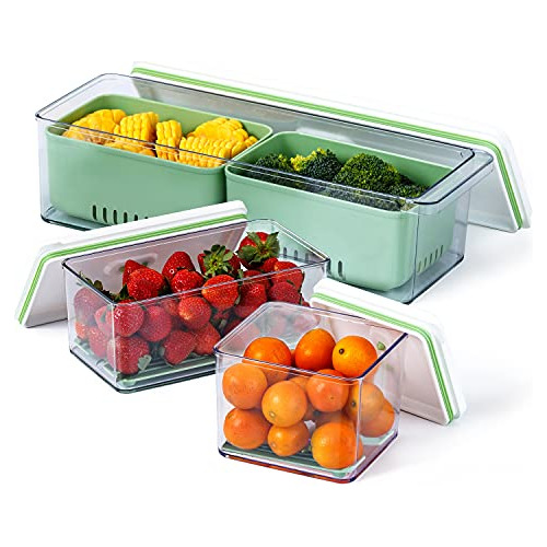 Stackable Produce Saver, Organizer Bins/storage Contain...