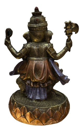 Ganesh Con Raton Figura De Resina 20 Cm Altura Varios Colore