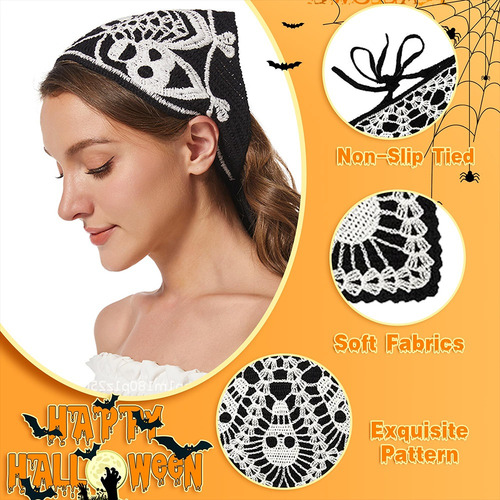 Pañuelo De Crochet Para Mujer, Diadema Con Telaraña